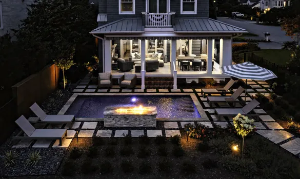 Minimalist landscape lighting, modern designs, lighting inspiration
