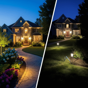 landscape lighting installation