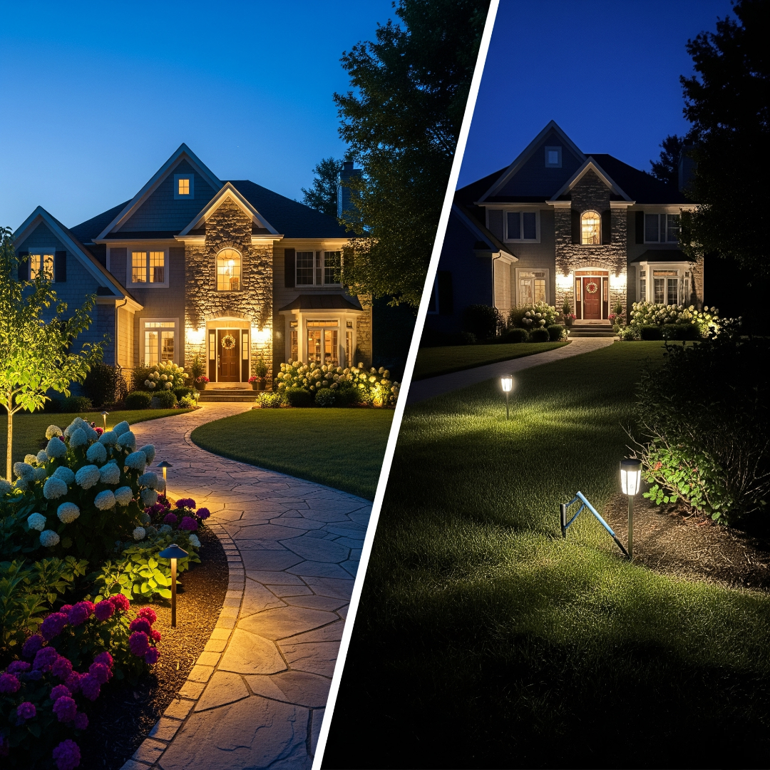 landscape lighting installation