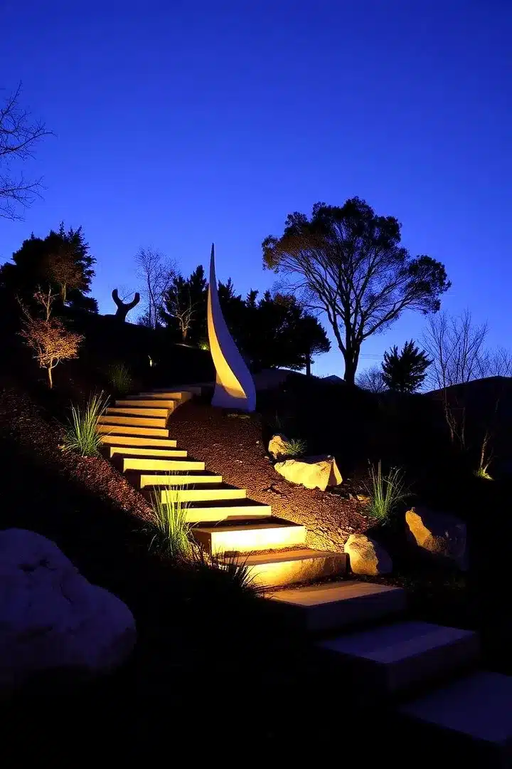 Landscape Lighting for Steep Slopes