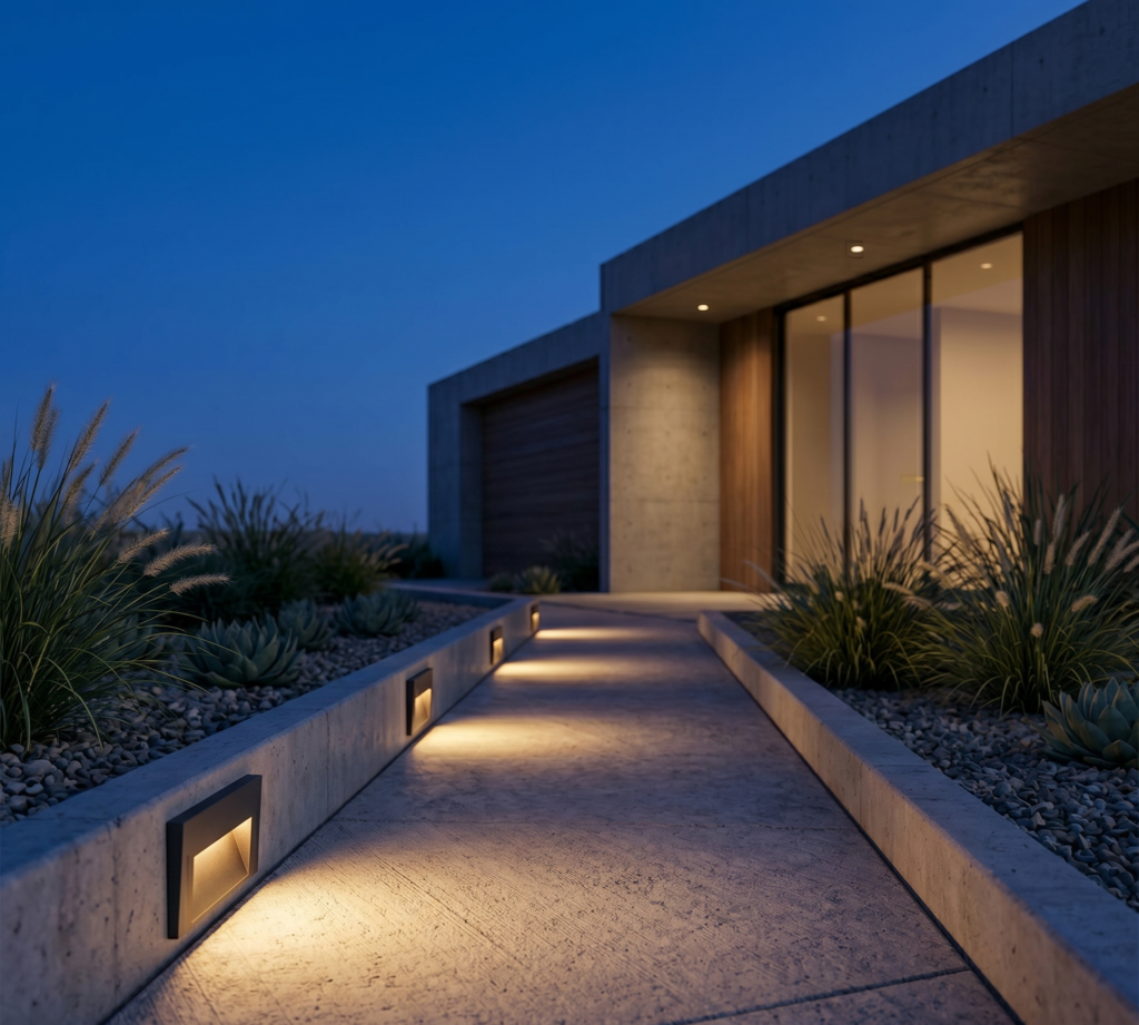 Concrete step lighting