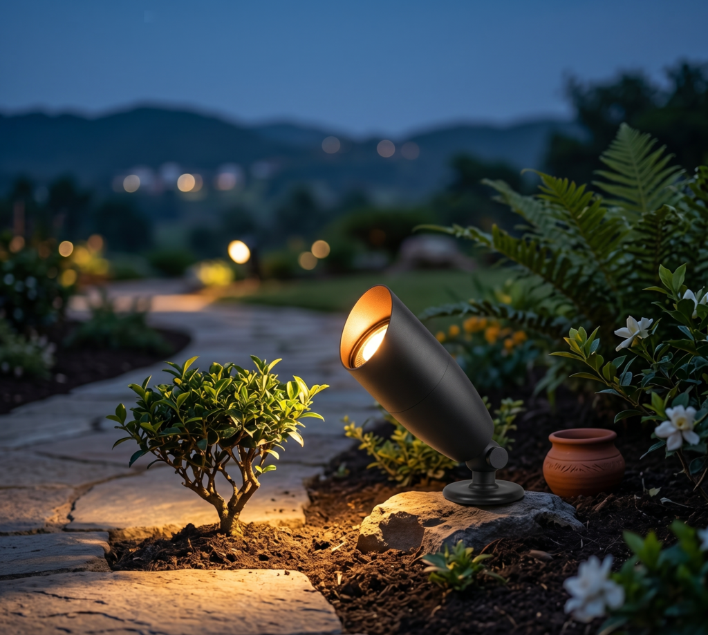 Stamped concrete lighting