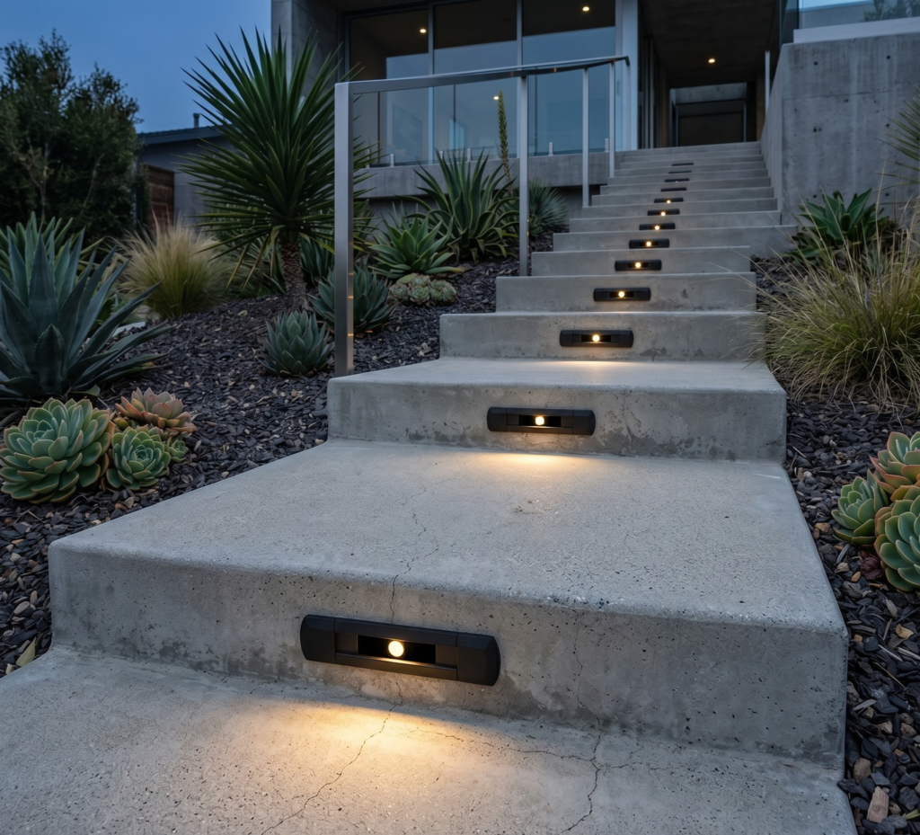 hardscape lighting for retaining walls and steps